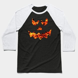 Flame Fire Jack O Lantern Happy Halloween Baseball T-Shirt